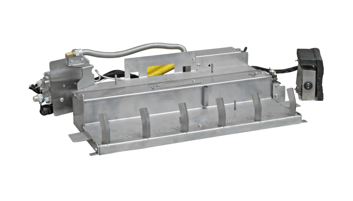 stainless steel ODG15 outdoor burner, angled view on white
