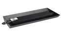 black rectangular steel pan burner on a white background