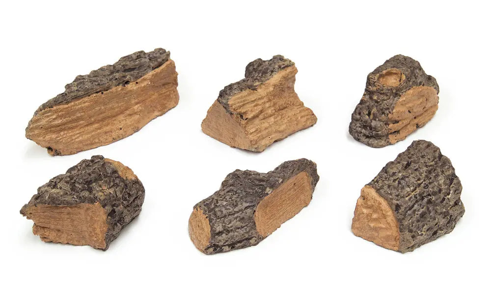six ceramic wood chips