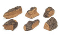 six ceramic wood chips