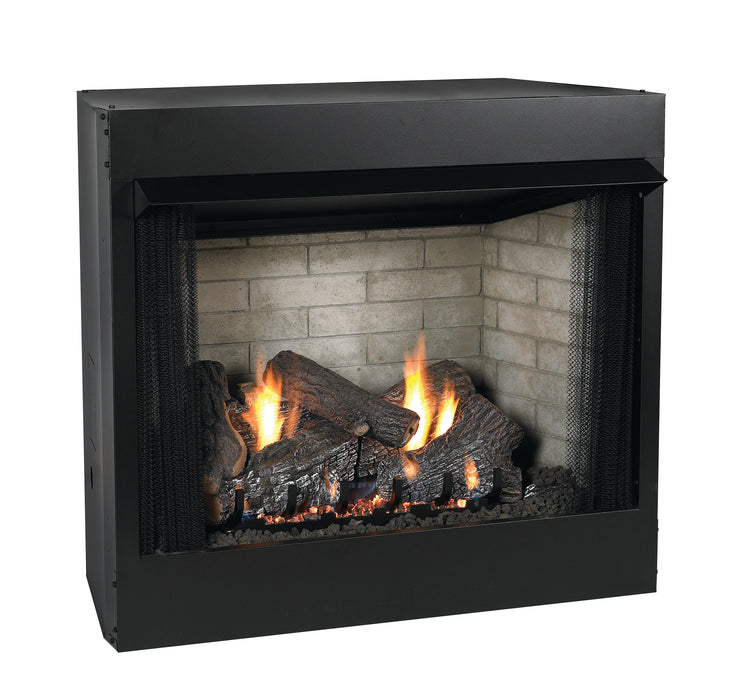 Empire Breckenridge Deluxe 36 firebox with refractory liner and Sassafras log set