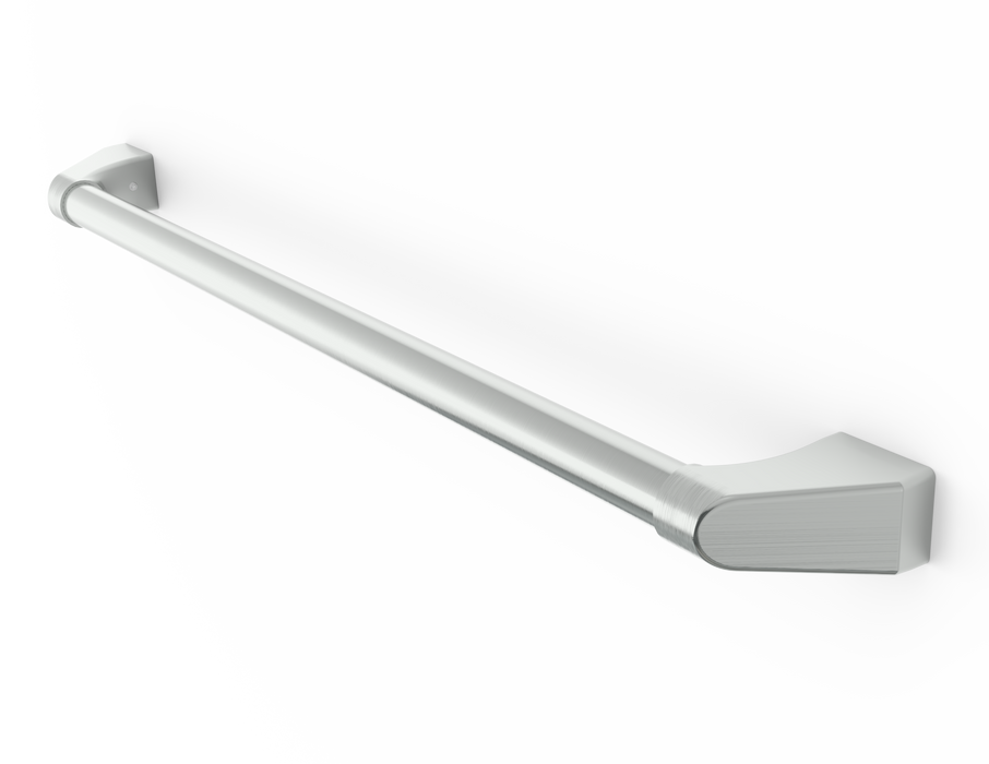 Wildfire Designer Finish refrigerator handle RH-BS in brushed stainless, angled view