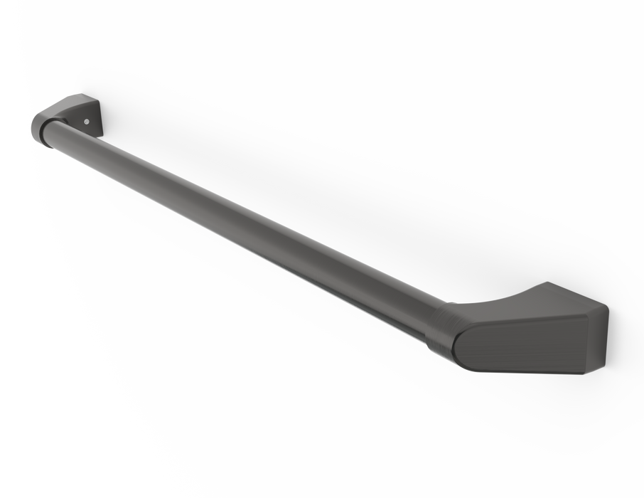 Wildfire Designer Finish refrigerator handle RH-CB in chrome black, angled view