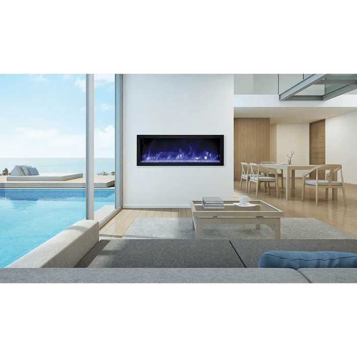 Remii by Amantii 45" Extra Slim Series Built-in Electric Fireplace with Black Steel Surround Amantii