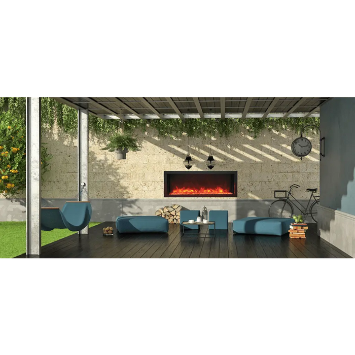 Remii by Amantii 45" Extra Slim Series Built-in Electric Fireplace with Black Steel Surround Amantii