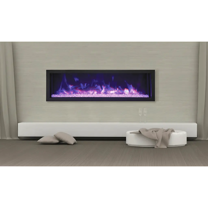 Remii by Amantii 55" Extra Slim Series Built-in Electric Fireplace with Black Steel Surround Amantii