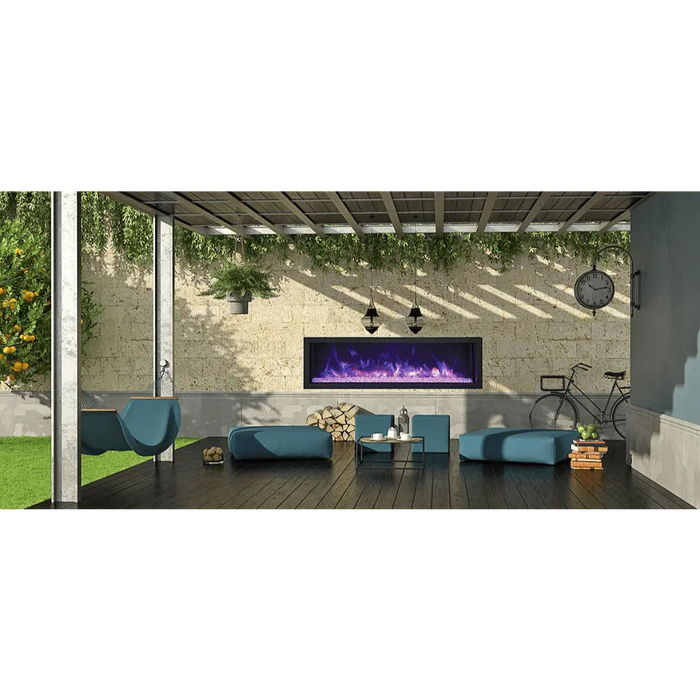 Remii by Amantii 55" Extra Slim Series Built-in Electric Fireplace with Black Steel Surround Amantii