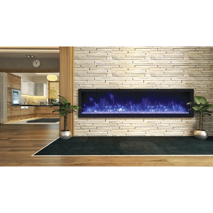 Remii by Amantii 55" Extra Slim Series Built-in Electric Fireplace with Black Steel Surround Amantii