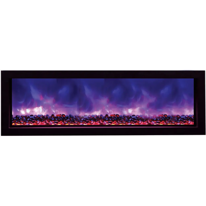 Remii by Amantii 55" Extra Slim Series Built-in Electric Fireplace with Black Steel Surround Amantii