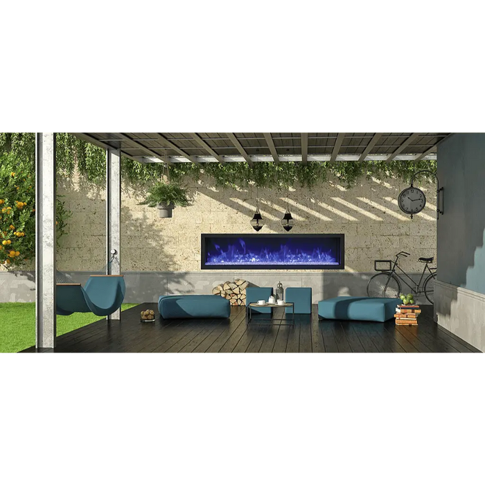 Remii by Amantii 65" Extra Slim Series Built-in Electric Fireplace with Black Steel Surround Amantii