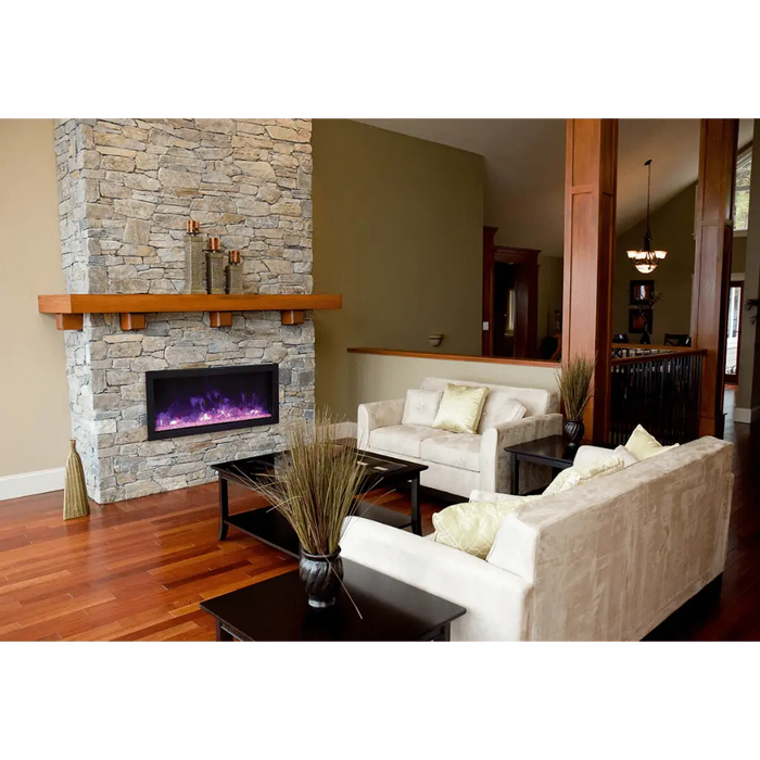 Remii by Amantii 65" Extra Slim Series Built-in Electric Fireplace with Black Steel Surround Amantii