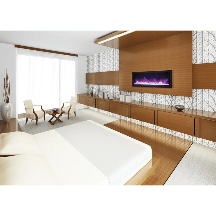 Remii by Amantii 65" Extra Slim Series Built-in Electric Fireplace with Black Steel Surround Amantii