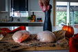 70113 Bamboo Cutting Board – in use, with chicken, view 3