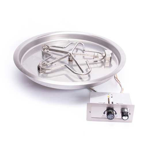 HPC 13" Round Bowl Pan Push Button Flame Sensing Fire Pit