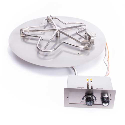 HPC 24" Round Flat Pan Push Button Flame Sensing Fire Pit