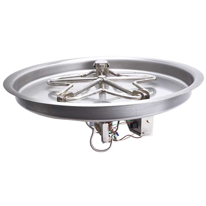 HPC 13" Round Bowl Pan Electronic Ignition Fire Pit Insert 24VAC