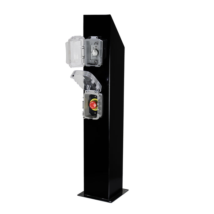 The Outdoor Plus Safety Tower Post with 2 Accessories in Powder Coated Metal