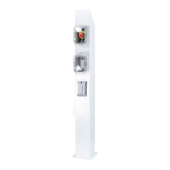 The Outdoor Plus Safety Tower Post with 3 Accessories in Powder Coated Metal