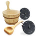 SaunaLife Accessory Package 3 Wooden 1-Gallon Sauna Bucket, Wood Ladle, Thermometer and Hygrometer ACCPKG-3-BK SaunaLife Dreamwood Living
