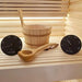 SaunaLife Accessory Package 3 Wooden 1-Gallon Sauna Bucket, Wood Ladle, Thermometer and Hygrometer ACCPKG-3-BK SaunaLife Dreamwood Living