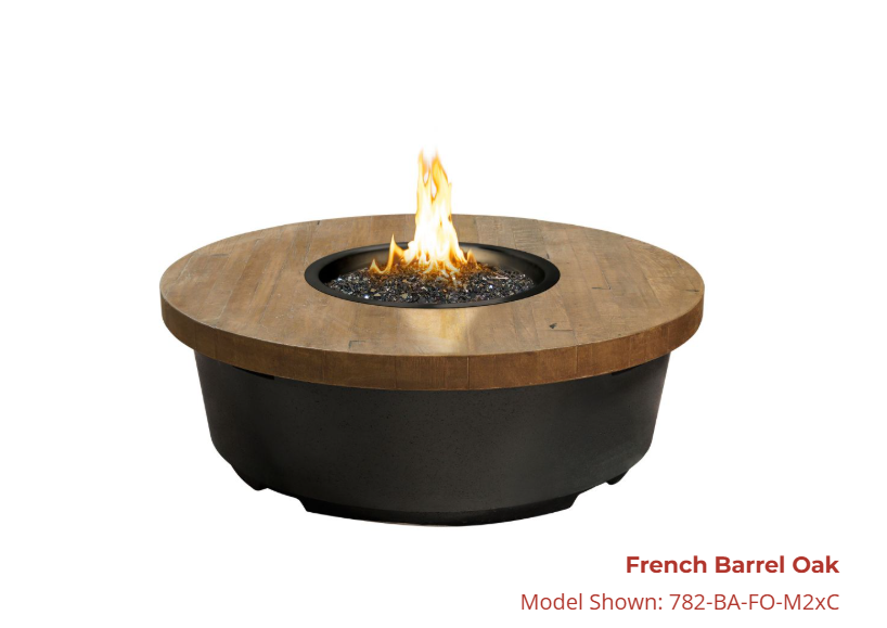 American Fyre Designs Contempo Round Reclaimed Wood Firetable