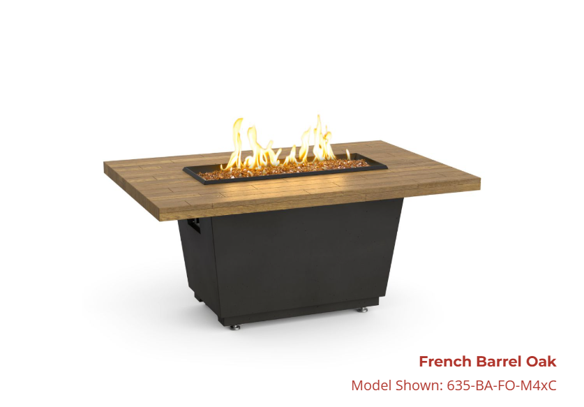 American Fyre Designs Cosmopolitan Rectangle Reclaimed Wood Firetable