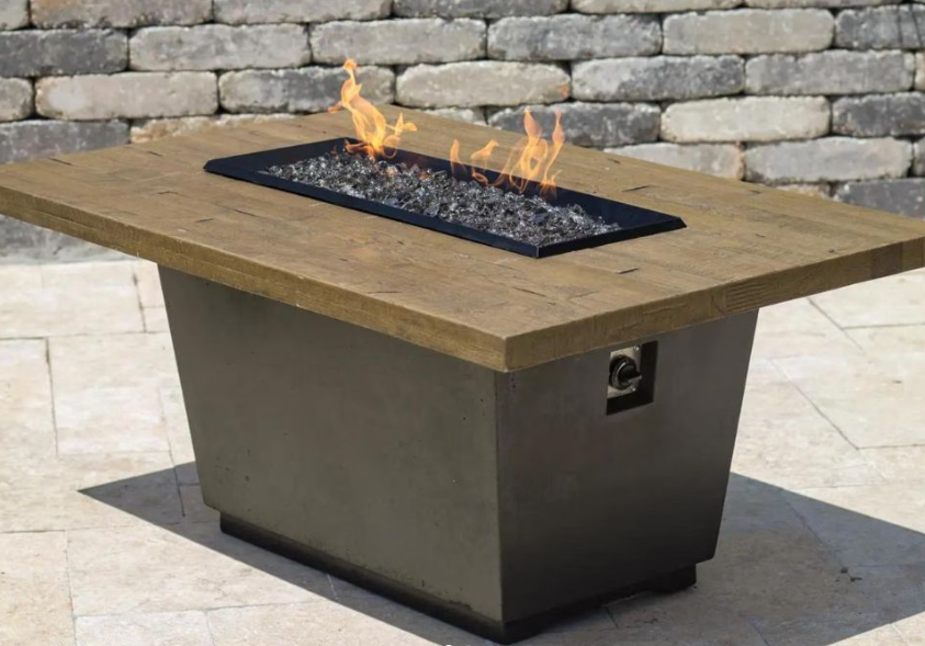 American Fyre Designs Cosmopolitan Rectangle Reclaimed Wood Firetable