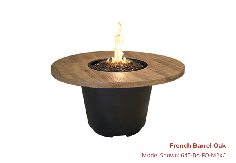 American Fyre Designs Cosmopolitan Round Reclaimed Wood Firetable