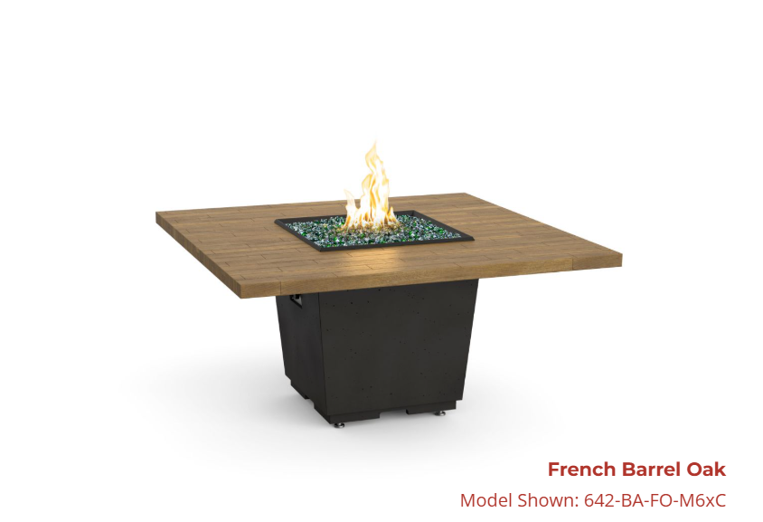 American Fyre Designs Cosmopolitan Square Dining Reclaimed Wood Firetable