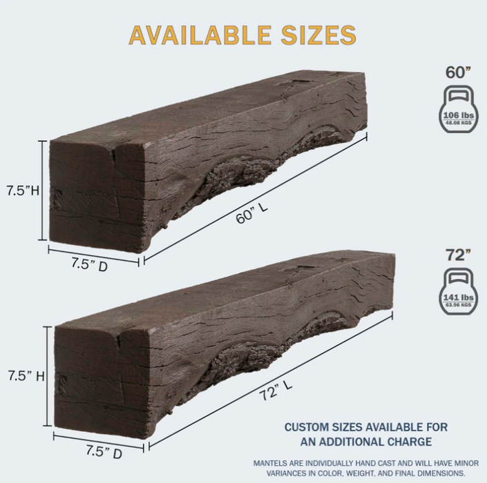 Lexington Rickhouse Series Fireplace Non-Combustible Mantel