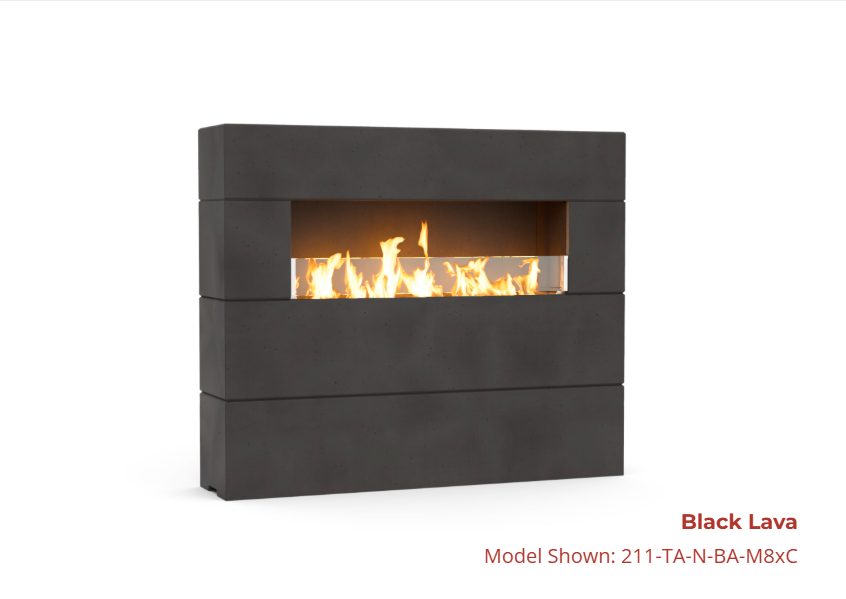 American Fyre Designs 72" Milan Tall Linear Fireplace with FyreStarter Ignition System