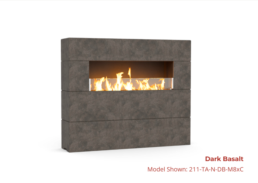 American Fyre Designs 72" Milan Tall Linear Fireplace with FyreStarter Ignition System