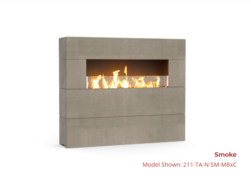 American Fyre Designs 72" Milan Tall Linear Fireplace with FyreStarter Ignition System