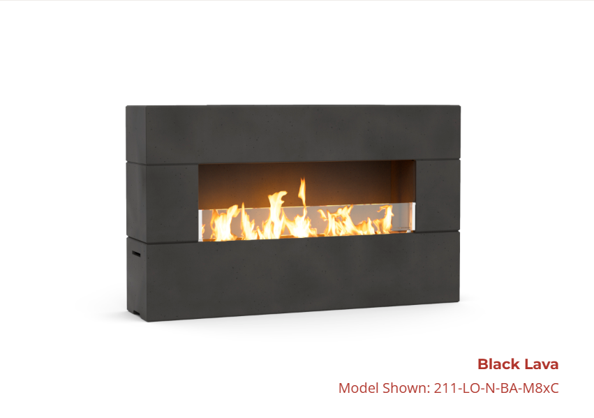 American Fyre Designs 72" Milan Low Linear Fireplace with FyreStarter Ignition System