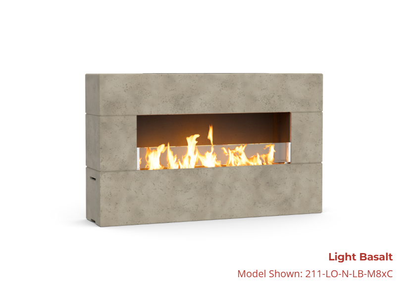 American Fyre Designs 72" Milan Low Linear Fireplace with FyreStarter Ignition System