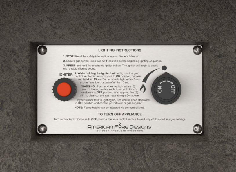 American Fyre Designs 72" Milan Low Linear Fireplace with FyreStarter Ignition System