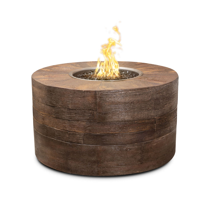 The Outdoor Plus OPT-SEQWG6016 Sequoia 60" x 16" Tall Wood Grain Round Gas Fire Pit