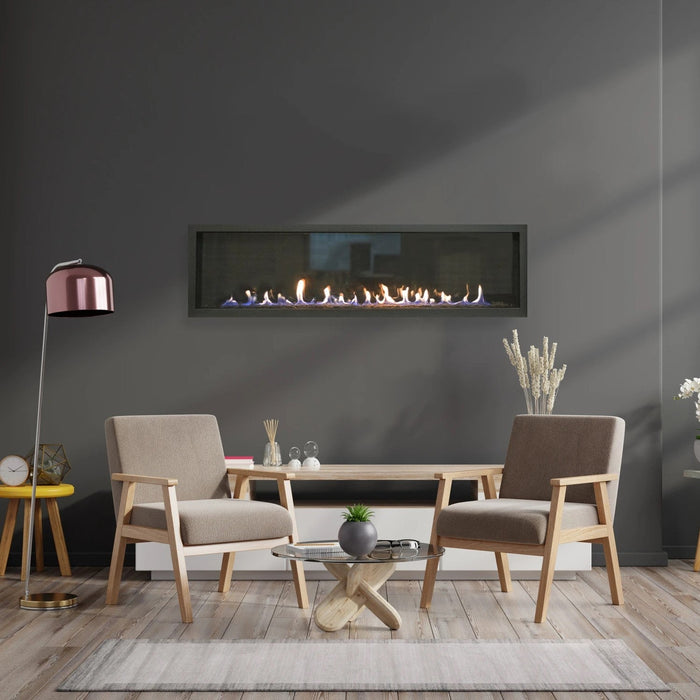 Dreamwood Living features Austin 65: direct vent gas fireplace option.