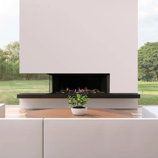 Sierra Flame Toscana 38: 3-sided, see-through gas fireplace at Dreamwood Living.