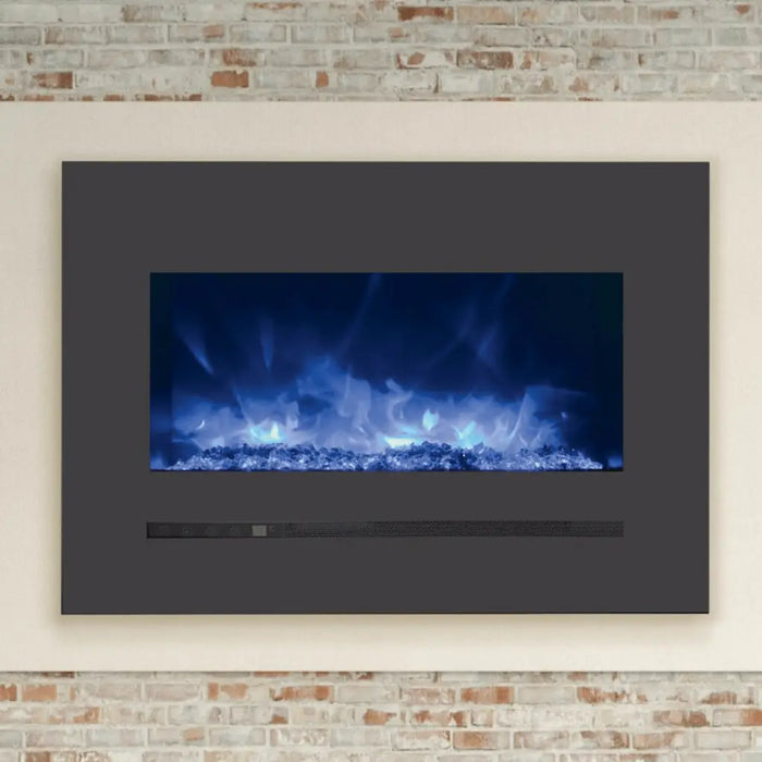 Sierra Flame by Amantii 26" Wall Mount/Flush Mount Electric Fireplace with Deep Charcoal Colored Steel Surround Amantii