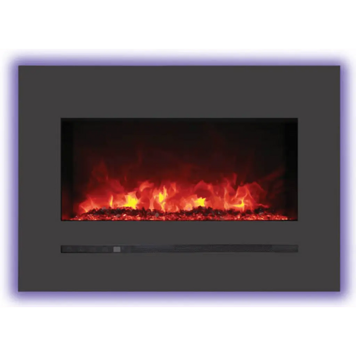 Sierra Flame by Amantii 26" Wall Mount/Flush Mount Electric Fireplace with Deep Charcoal Colored Steel Surround Amantii