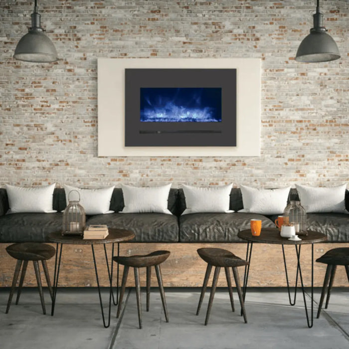 Sierra Flame by Amantii 26" Wall Mount/Flush Mount Electric Fireplace with Deep Charcoal Colored Steel Surround Amantii