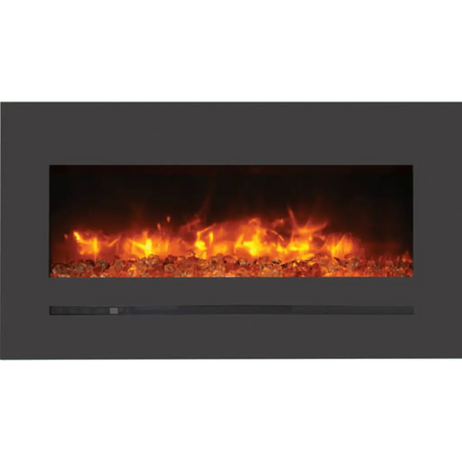 Sierra Flame by Amantii 34" Wall Mount/Flush Mount Electric Fireplace with Deep Charcoal Colored Steel Surround Amantii