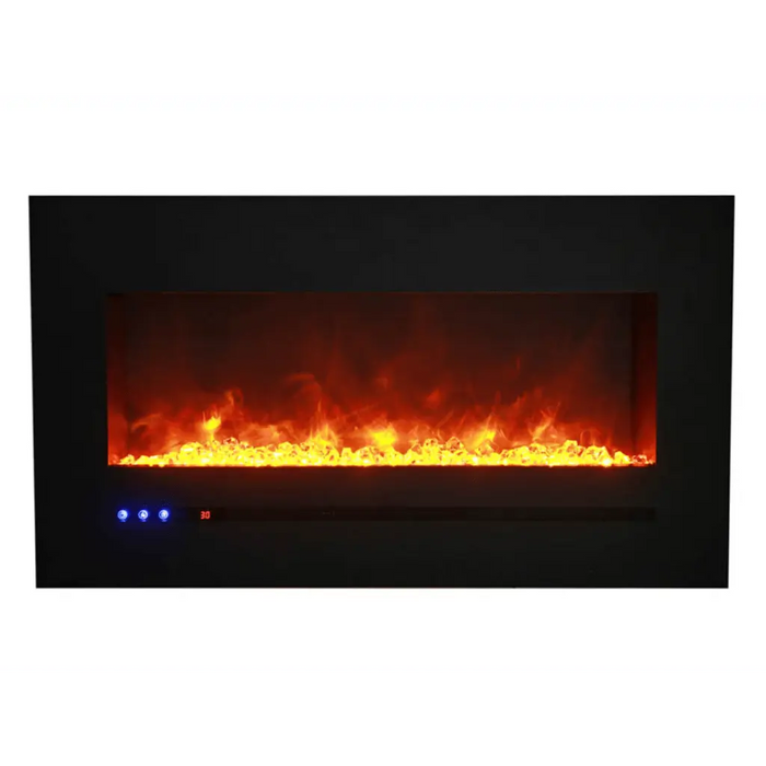 Sierra Flame by Amantii 34" Wall Mount/Flush Mount Electric Fireplace with Deep Charcoal Colored Steel Surround Amantii