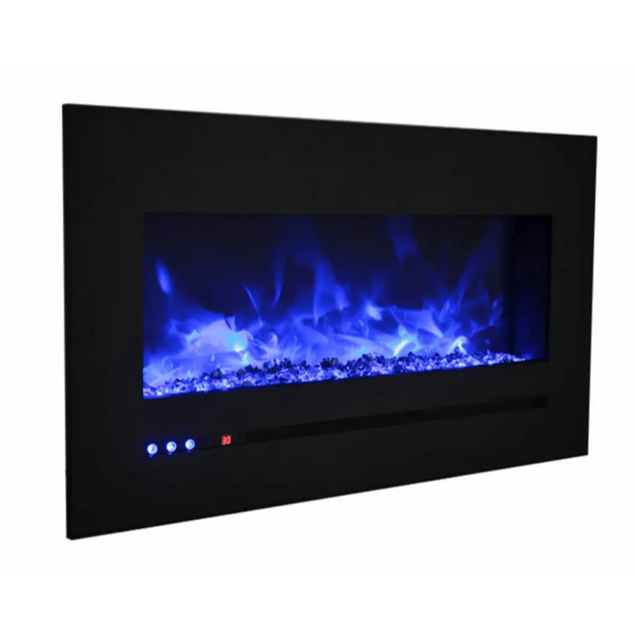 Sierra Flame by Amantii 34" Wall Mount/Flush Mount Electric Fireplace with Deep Charcoal Colored Steel Surround Amantii
