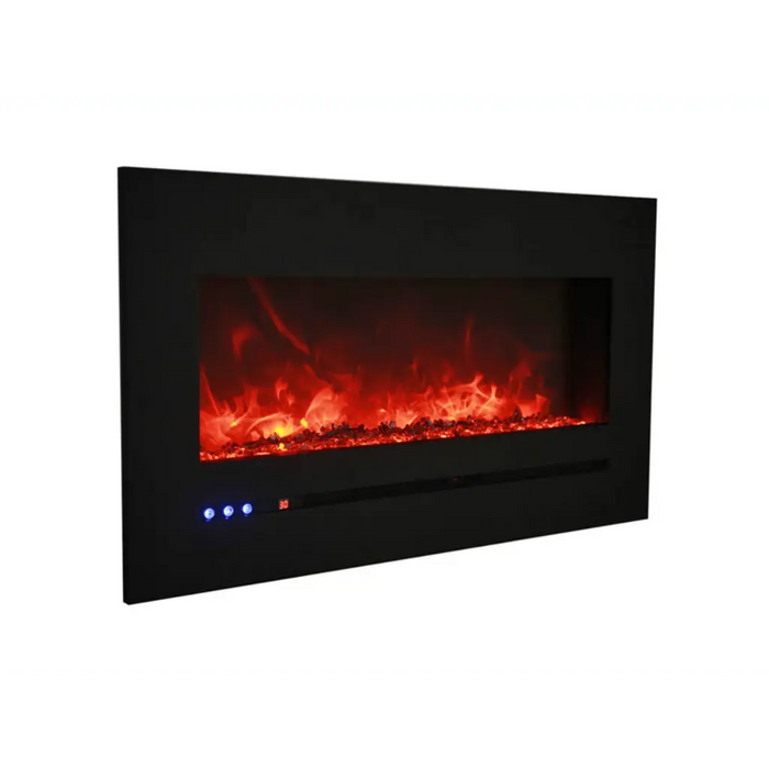 Sierra Flame by Amantii 34" Wall Mount/Flush Mount Electric Fireplace with Deep Charcoal Colored Steel Surround Amantii