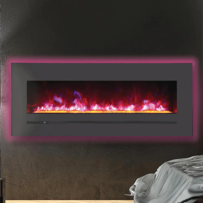 Sierra Flame by Amantii 48" Wall Mount/Flush Mount Electric Fireplace with Deep Charcoal Colored Steel Surround Amantii