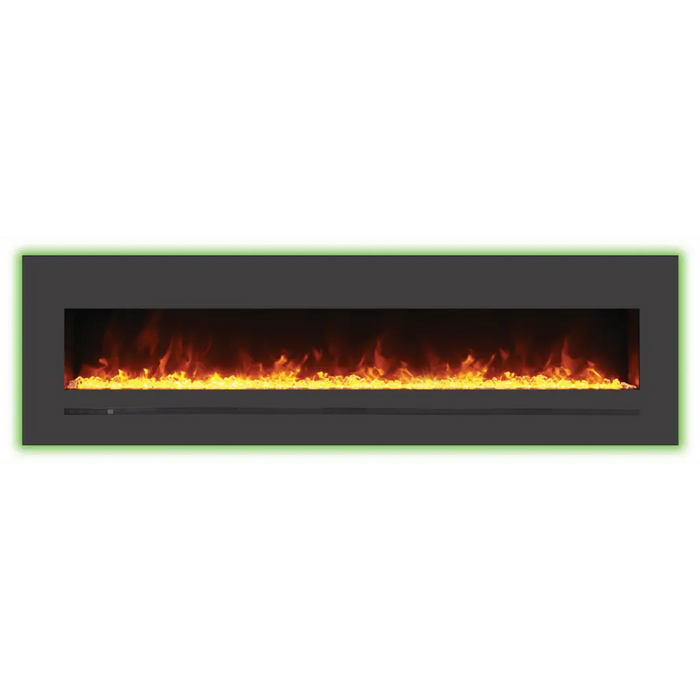 Sierra Flame by Amantii 72" Wall Mount/Flush Mount Electric Fireplace with Deep Charcoal Colored Steel Surround Amantii