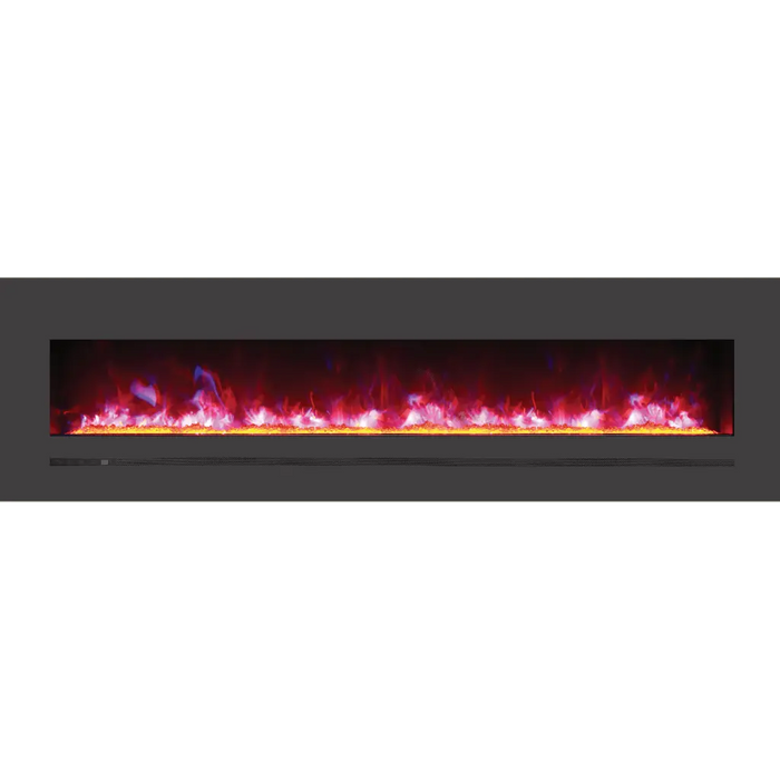 Sierra Flame by Amantii 72" Wall Mount/Flush Mount Electric Fireplace with Deep Charcoal Colored Steel Surround Amantii
