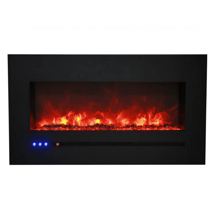 Sierra Flame by Amantii 72" Wall Mount/Flush Mount Electric Fireplace with Deep Charcoal Colored Steel Surround Amantii